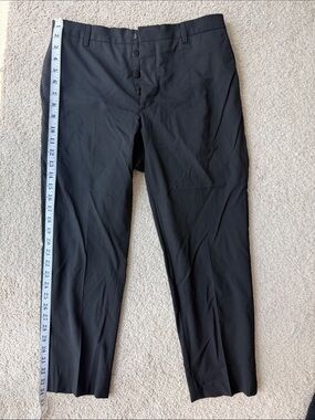 Prada Men's Black Dress Pants - Classic Button Fly